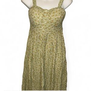 Ginger G Floral Midi Dress in Cream and Yellow